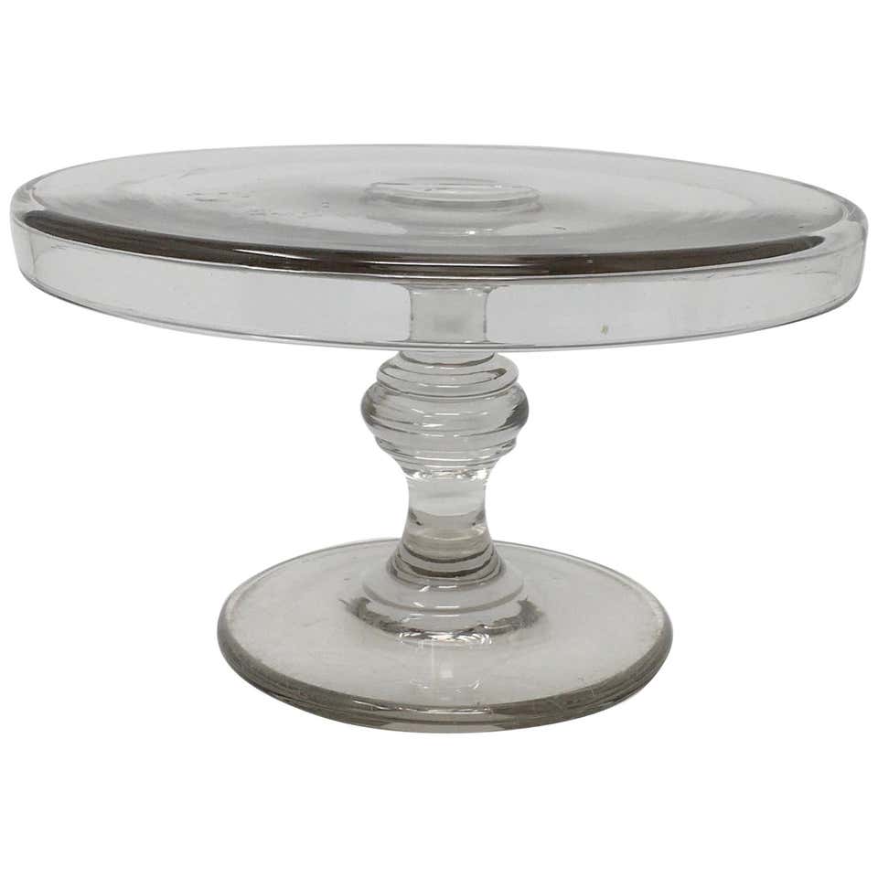 Vintage Pedestal Glass Cake Patisserie Stand