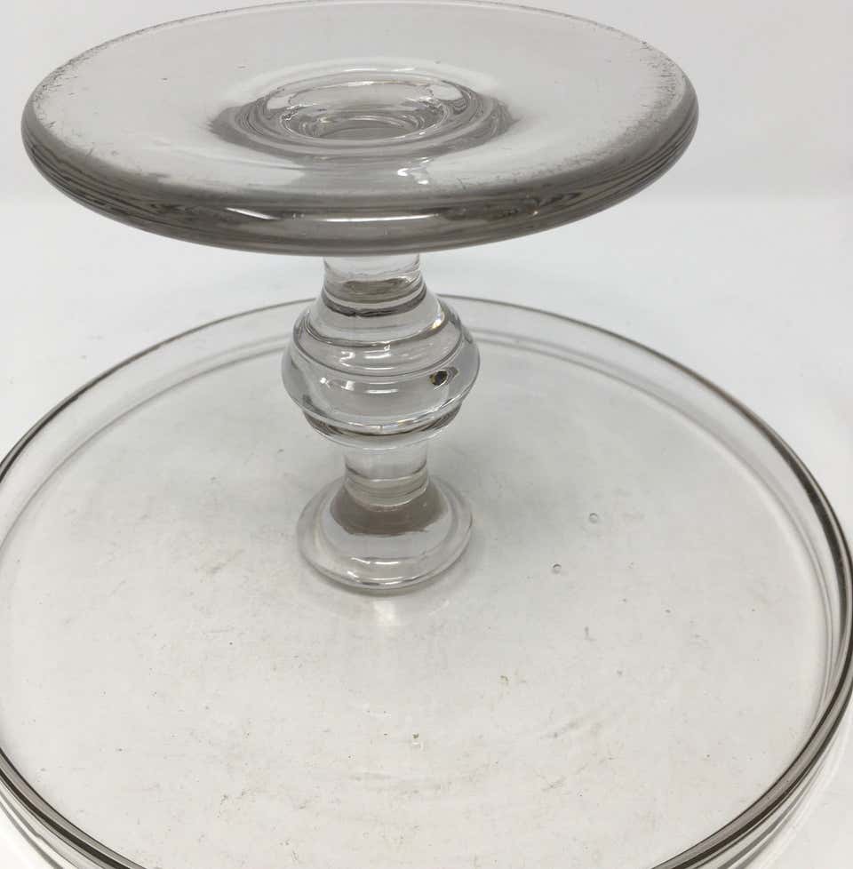 Vintage Pedestal Glass Cake Patisserie Stand